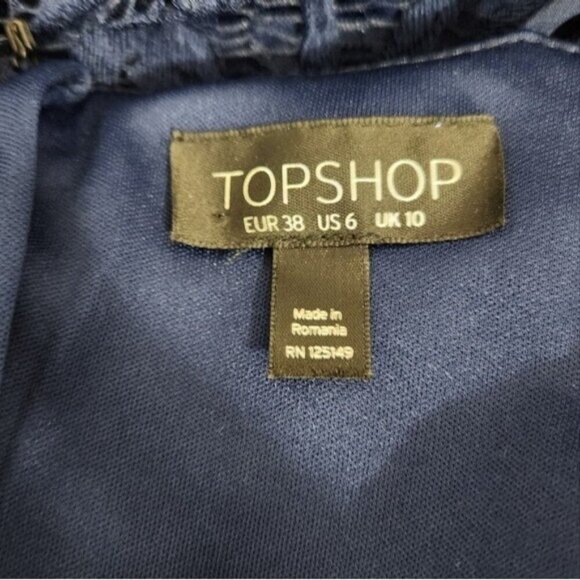 TOPSHOP Strappy Crochet Lace Bodycon Short Party Dress Size 6 - Picture 4 of 5